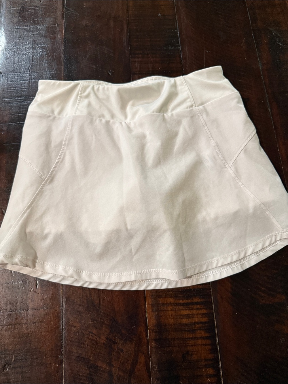 Youth Cream Athletic Skort with Stretch Waistband